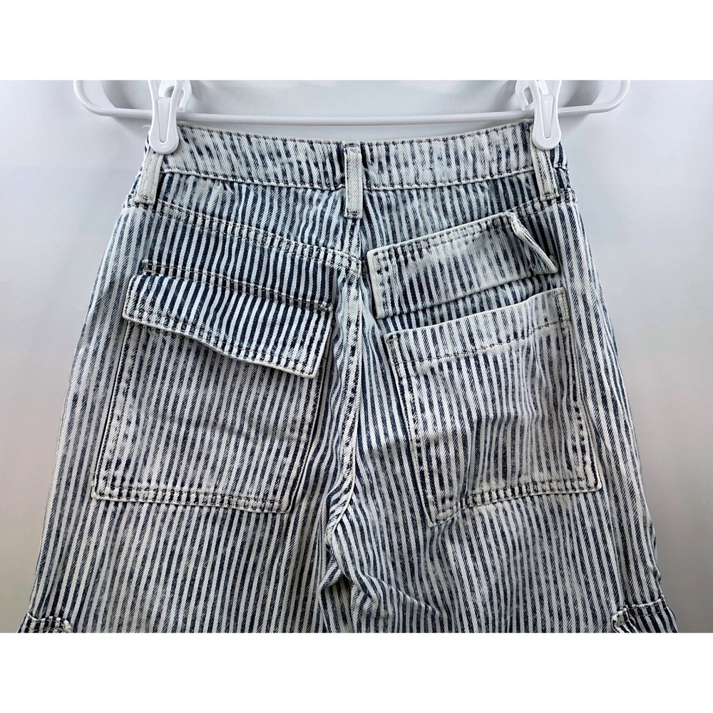 Wild Fable Striped Baggy Cargo Jeans Sz 00 Y2K Skater Utility Streetwear - Picture 13 of 13